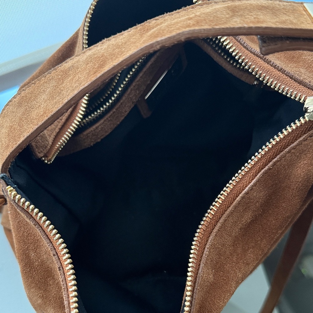 Claudia Firenze Made in Italy Suede Genuine Leather Handbag Purse -Gold Hardware - Picture 8 of 14